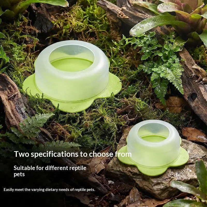 1Pc ABS Reptile Feeding Dish Anti Escape Design Worm Food Bowl Terrarium Supply For Gecko Lizard Snake Turtle Tortoise