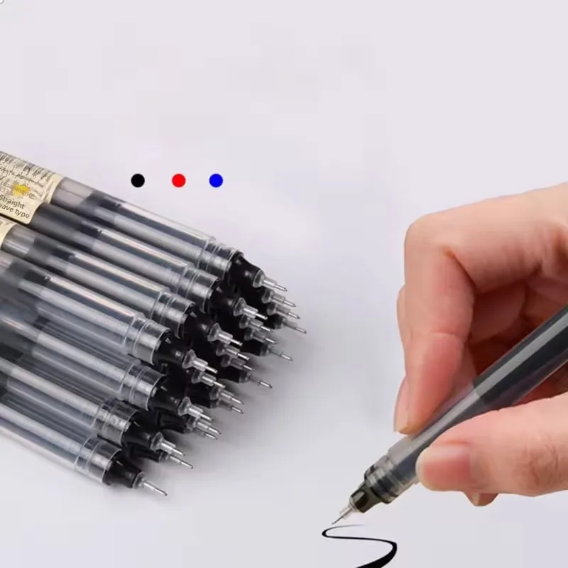 New High Quality Needle Type Gel Pens Straight Liquid Ballpoint Pen Stationery School Office Supplies Writing
