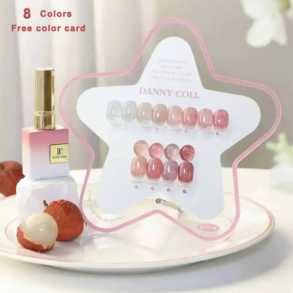 8 Colors High Density Glitter Nail Gel Polish Set With Color Display Flash Nail Art Gel Varnish Sparkling UV Soak Off 15ml