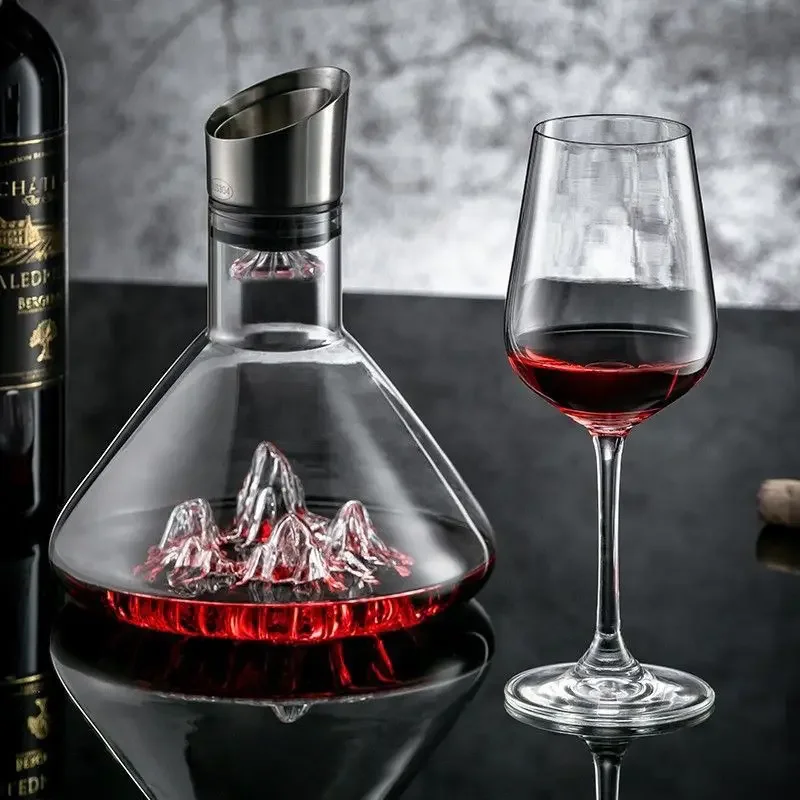 1500ML Iceberg Whisky Wine Decanter Handmade Lead-free Crystal Wine Pourer Carafe Thickened Wine Dispenser Pot Bar Accessories