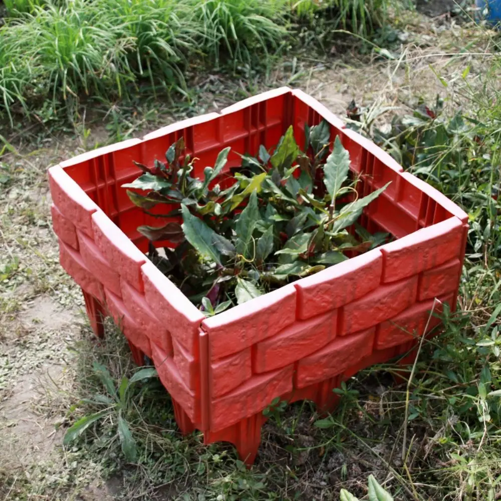 سياج حدود الحديقة على الطراز الأوروبي قابل للانحناء ومضاد للضغط وقابل للطي ونمط الطوب المقلد المقاوم للطقس