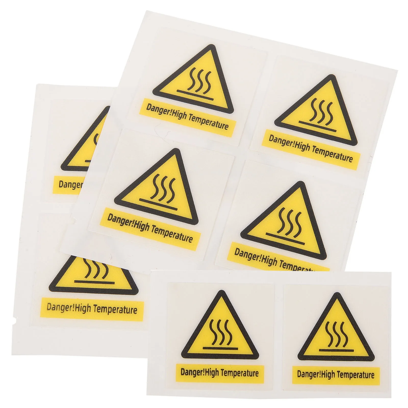 10pcs High Temperature Warning Sticker Strong Adhesive Safety Decal For Hot Surfaces Equipment Scald Caution Label