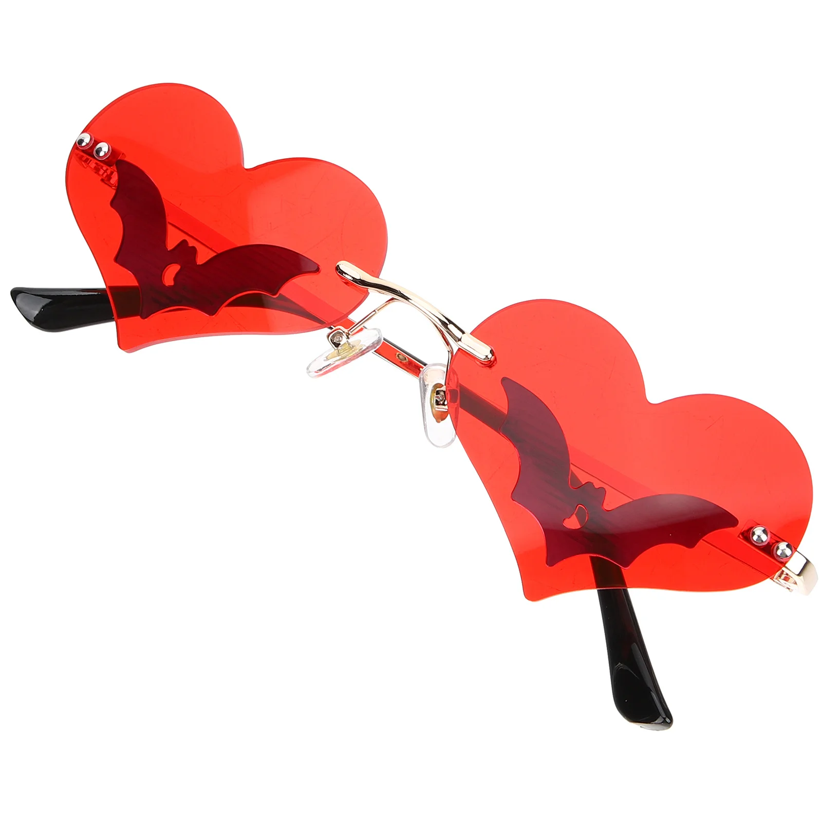 

Rimless Heart Sunglasses Fashion Creative Party Beach Photo Shots Durable Plastic Metal Cool Glasses Teens Adults