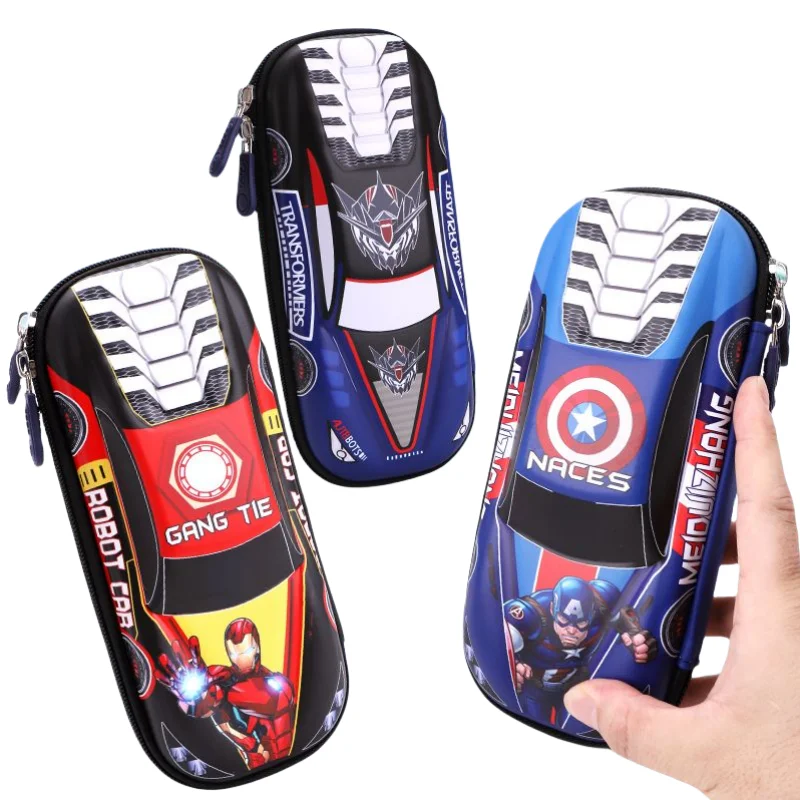 Marvel Captain America elementary school student pencil bag boy 3d three-dimensional stationery box racing pencil bag gift