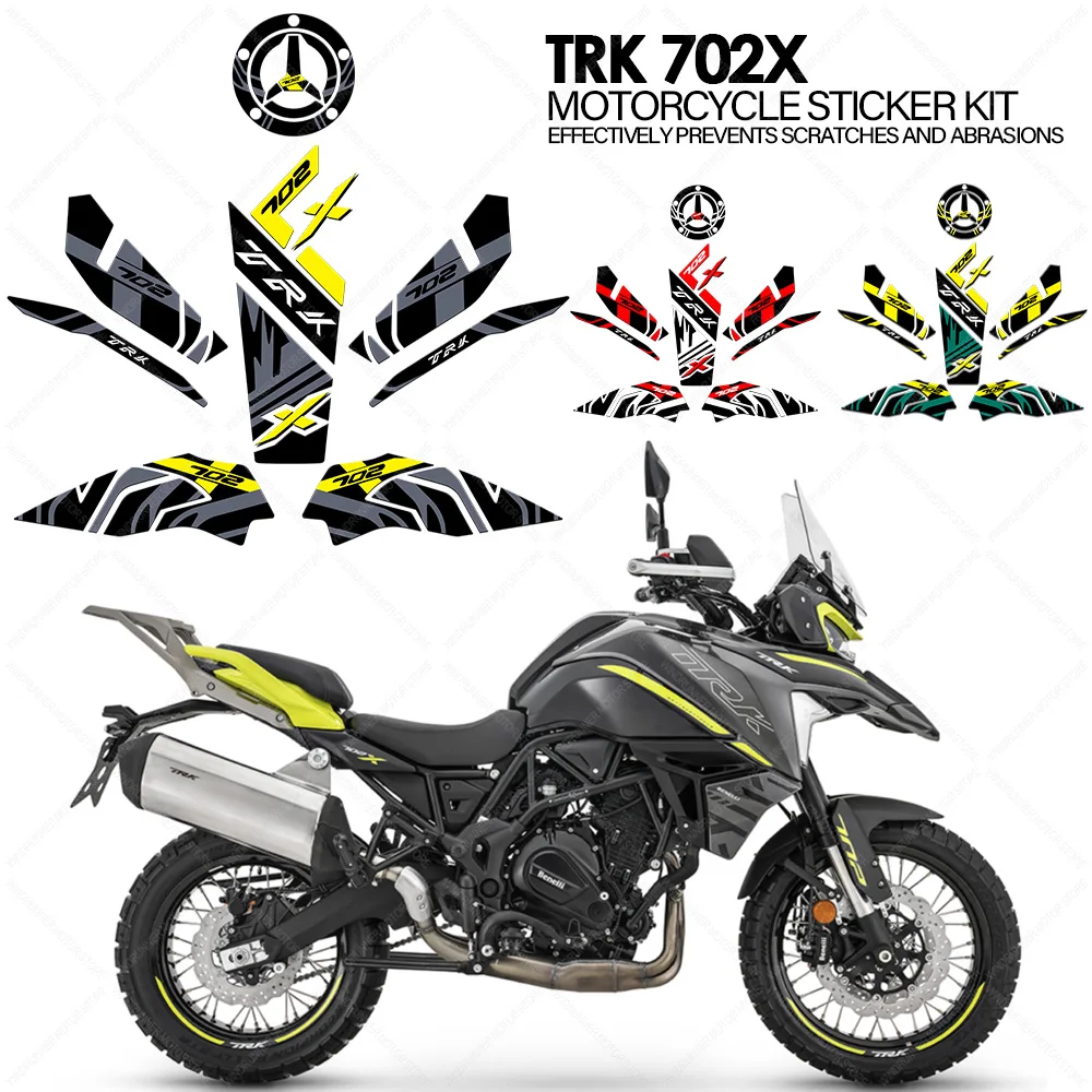 Motorcycle Accessories Waterproof Protective Tank Pad Stickers Kit 3D Epoxy Resin Protective Sticker For TRK 702X TRK702X