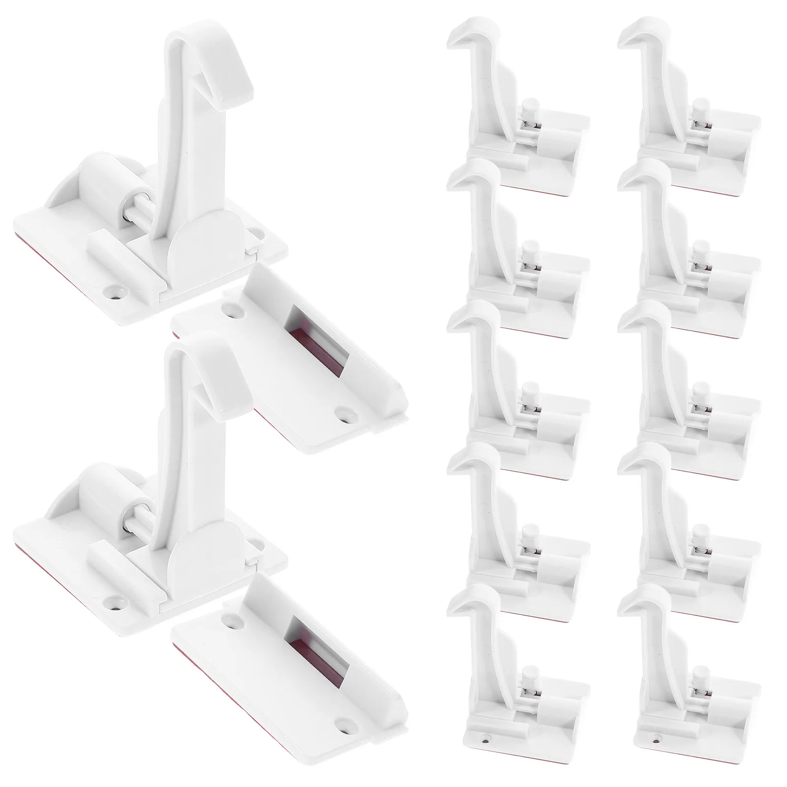 12個入り-見えないベビーセーフティロック-キャビネット、引き出し、ドア用-子供用安全ラッチ-穴あけ不要-簡単設置-強力接着