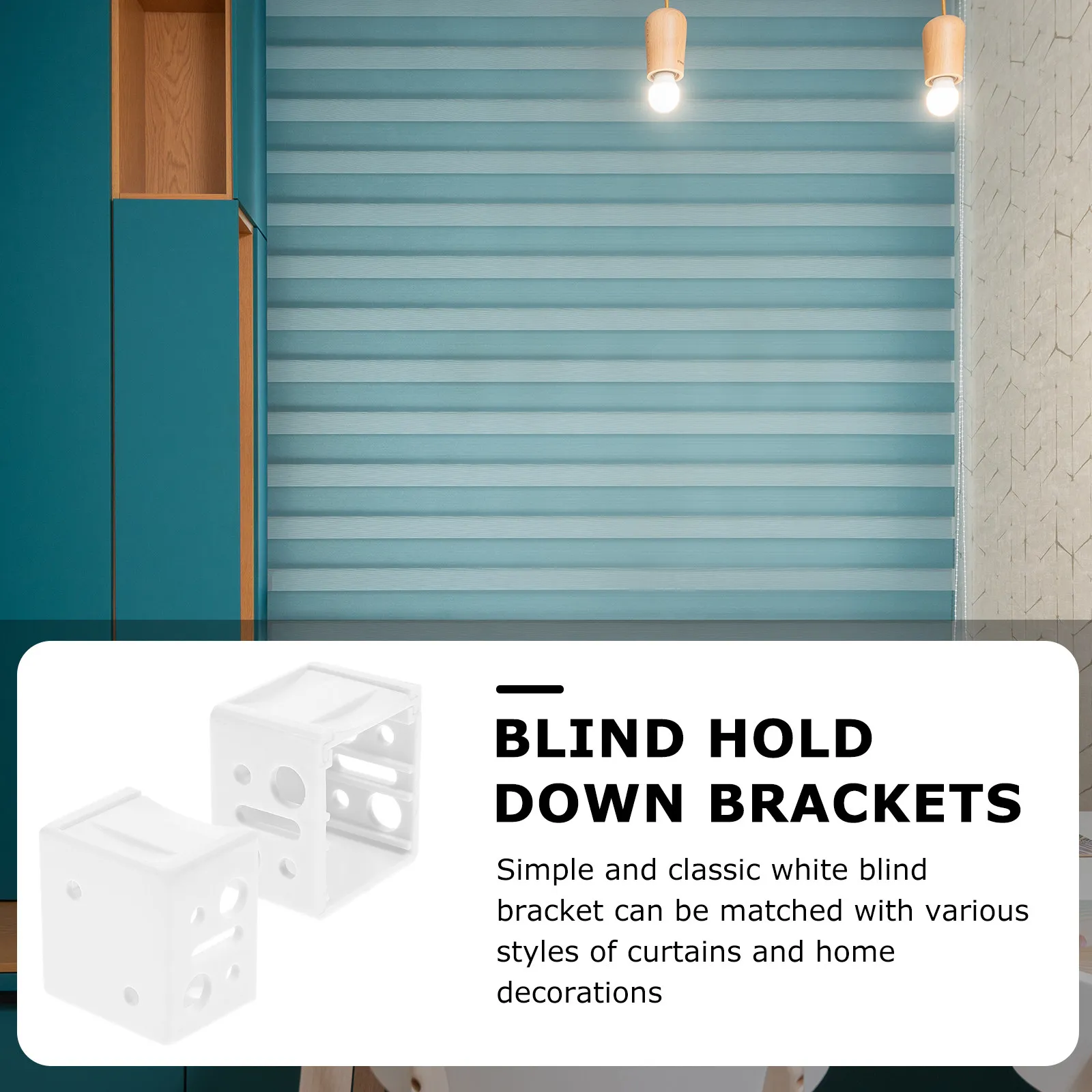 12Pcs White Pom Blind Brackets for Window Blinds Headrail Mounting Box Side Back Roof Installation Easy Fit Mini Blind Hold Down