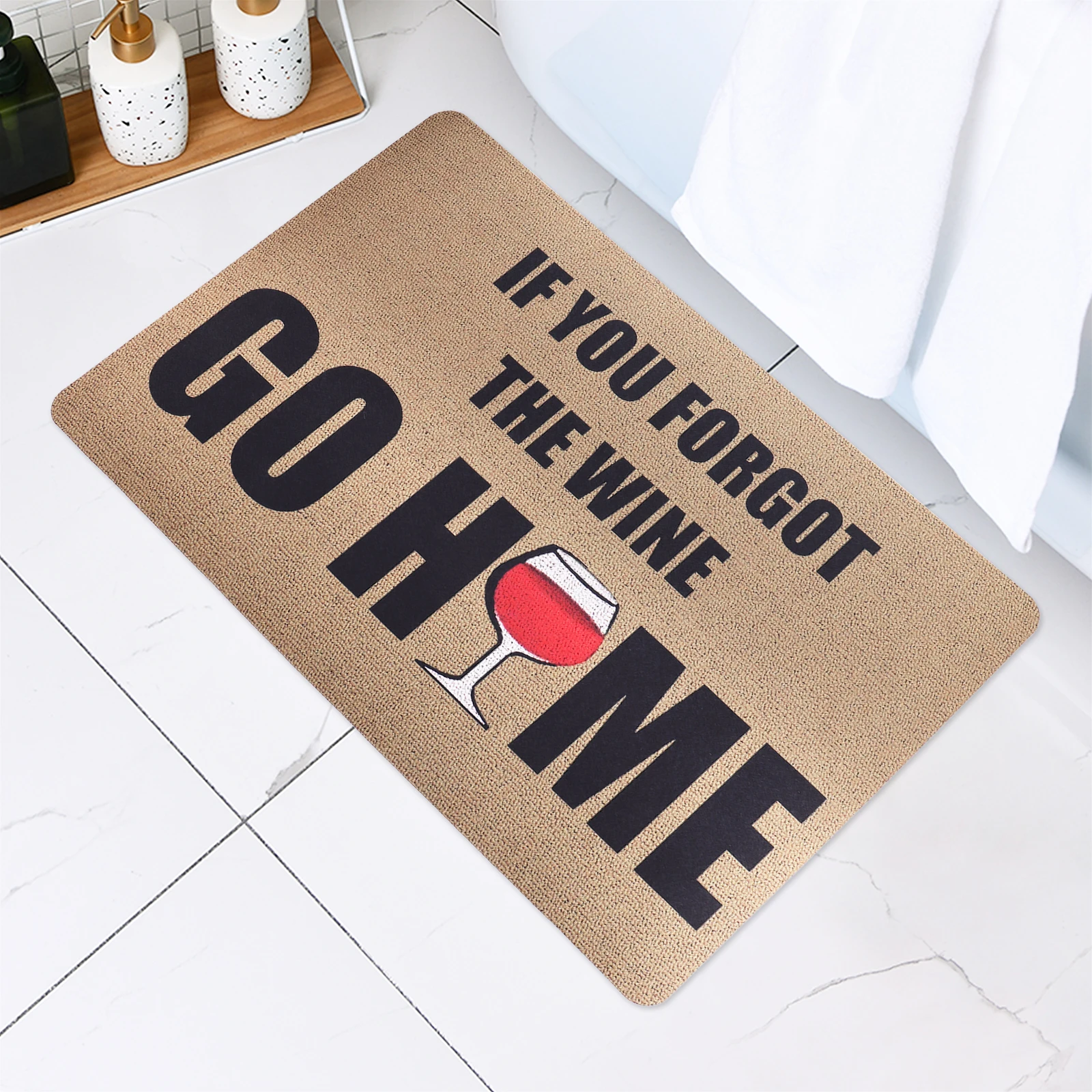 Creative Letter Printed Absorbent Floor Mat Non- Mat Decorative Ground Pad For Bedroom Living Room Home Perfect Gift