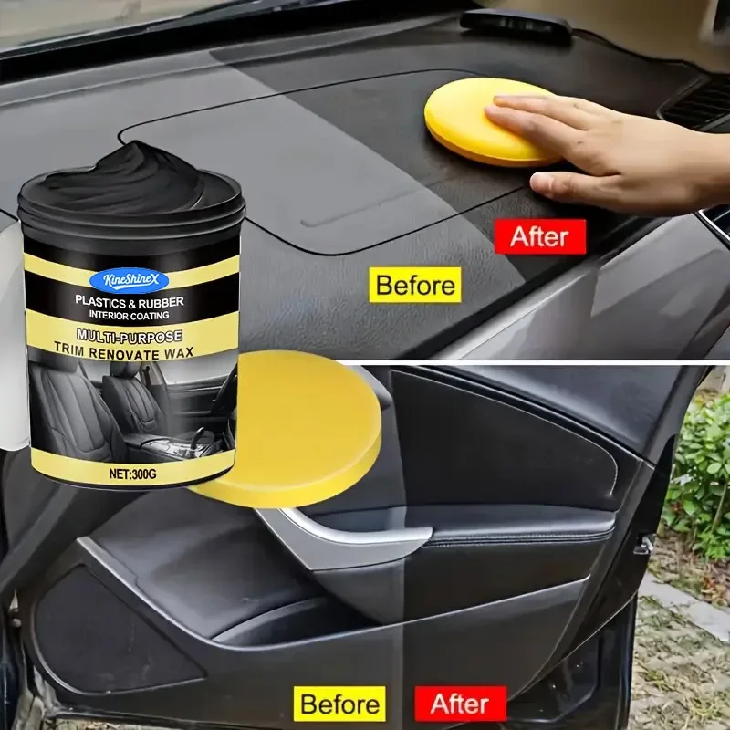 Large Capacity Plastic Parts Glossy Black Bright Refurbishing Agent, Anti-wear Whitening Repair Cream, Leather Seat Care