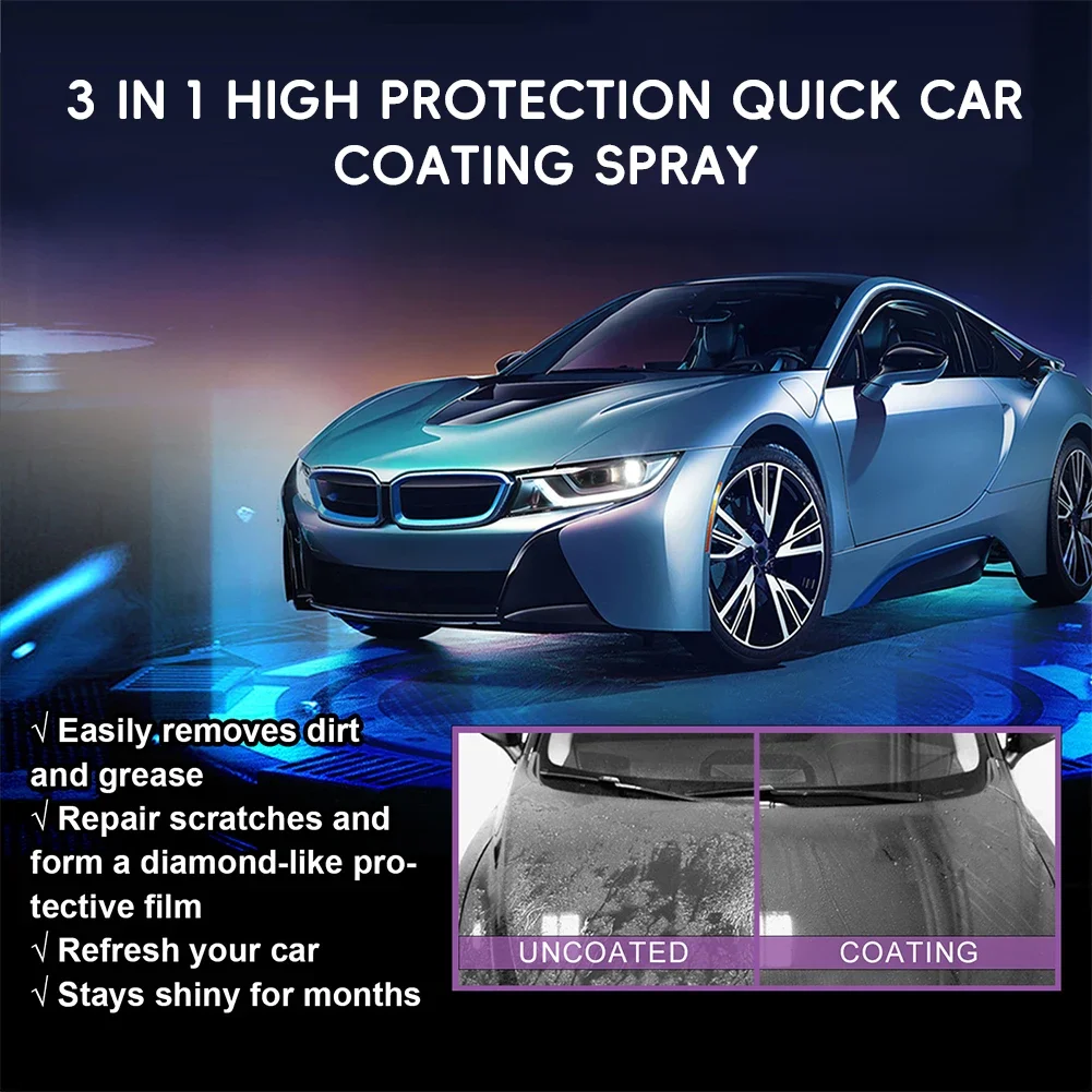 Espray de recubrimiento rápido de cerámica para coche, Nano hidrofóbico, para reparación de arañazos, protección de pintura, cera, accesorios para