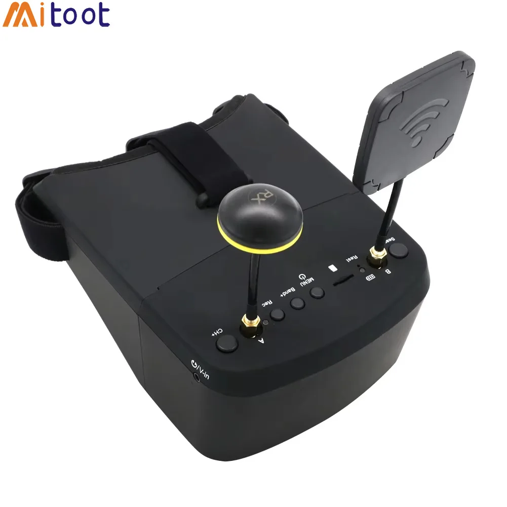 LS800D 5 Inch 800*480 FPV Video Goggles 5.8G 40CH HD DVR Built-in Battery For RC Model Racing Drone