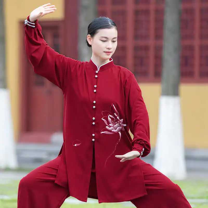 2025 New High-end Women's Tai Chi Uniform - Spring/Autumn Hand-painted Training & Competition Performance Uniform