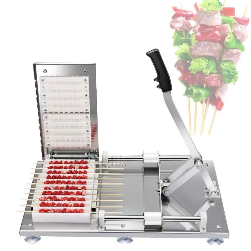 Manual Meat Skewer Machine Stainless Steel Lamb Skewer Machine Barbecue Kebab Piercer Meat String Machine