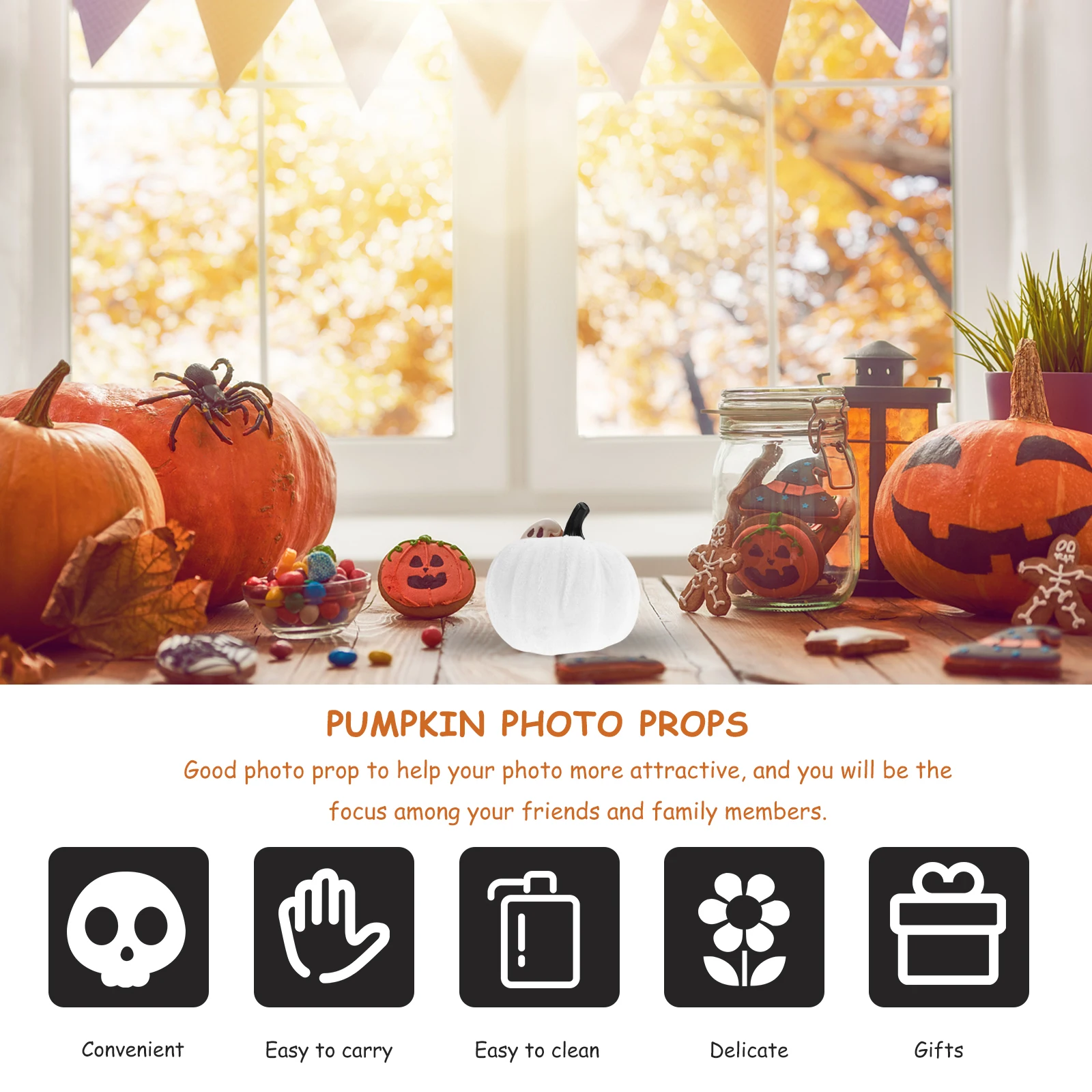

9 Pcs Pumpkin Decoration Mini Pumpkins Table Thanksgiving Decors Artificial Flannel Decorations Cute Stuffed