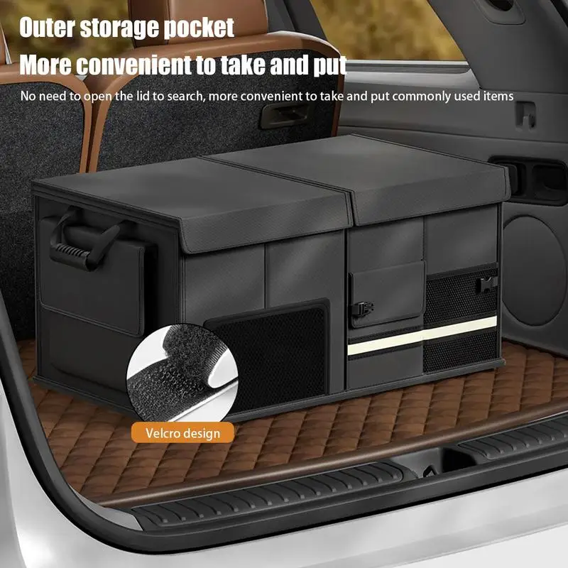 Trunk Organizer For Car Portable Foldable Waterproof Auto Storage Bag 60L Space-Saving Organizer For Camping SUV Truck Van Sedan