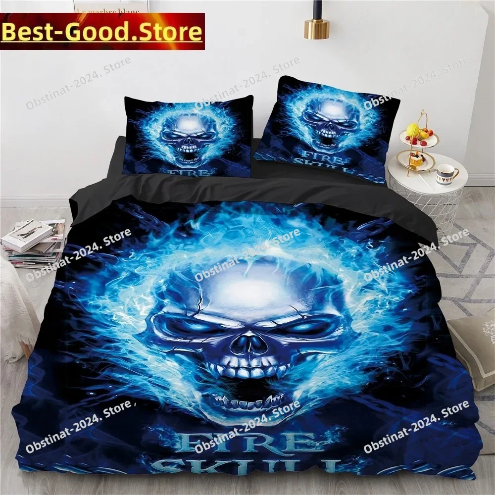 

Black Hat Skull Bedding Set Queen Size Halloween Duvet Cover Sets Modern Style Bedroom Bedding Set Comforter Cover Pillow Shams