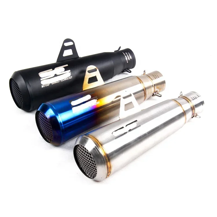 

REALZION Motorcycle Wholesale Exhaust Pipe System Caliber 51mm Length 320mm Stainless Steel Exhaust Link Pipe For Universal