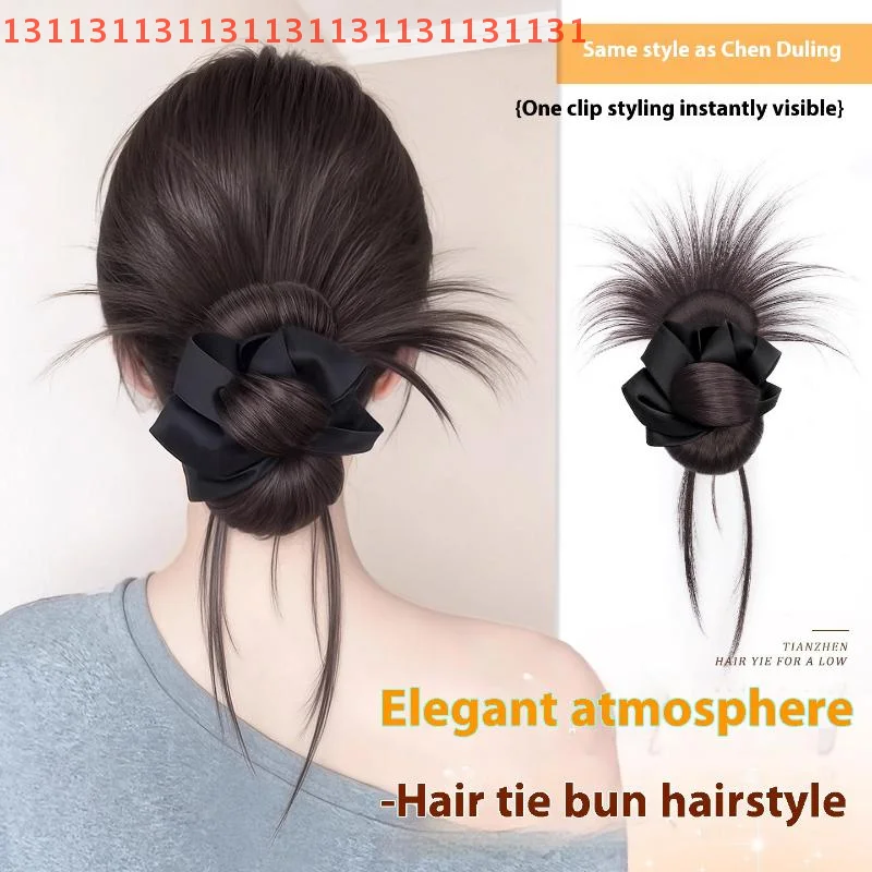 مشبك مخلب كعكة فوضوية صناعية للنساء مع عصابة رأس وصلات شعر طبيعية للحفلات والارتداء اليومي وإكسسوارات شعر الفتيات #6