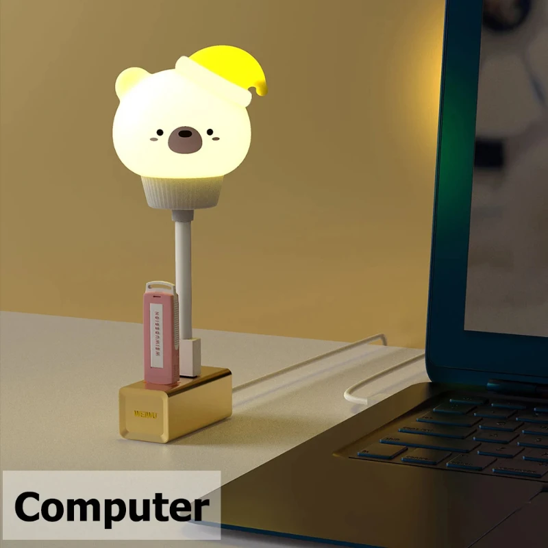 USB Cartoon Cute Night Light With Remote Control Babies Bedroom Decorative Feeding Light Bedside Tabe Lamp Xmas Gifts For Kids