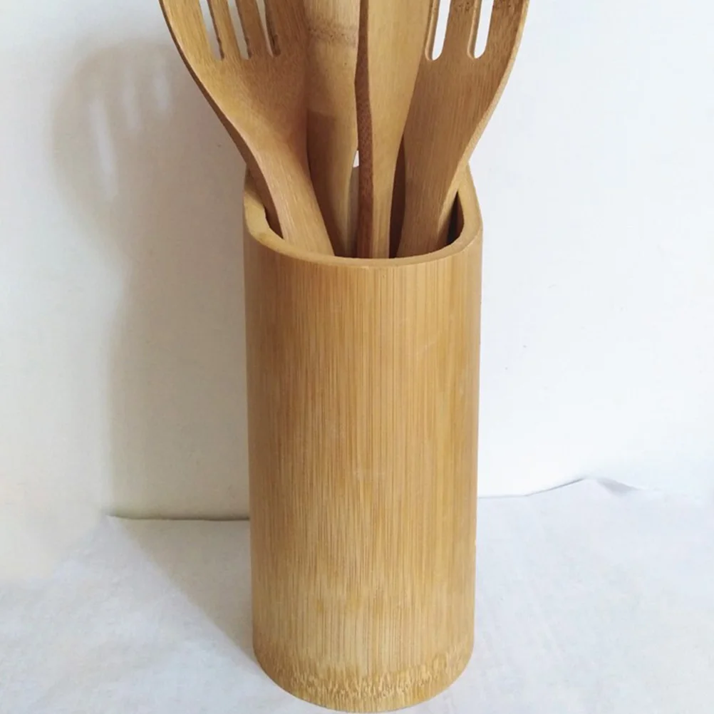 

Bamboo Chopsticks Holder Kitchen Storage Premium Simple Design Organizer Utensil Canister Container
