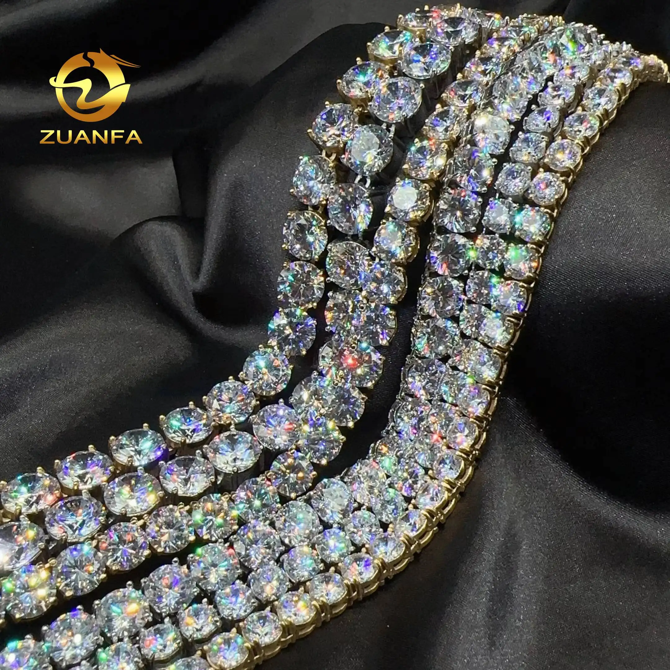 Moissanite S925 Fashion Shining Jewelry 5A+ Moissanite Diamond 316L Stainless Steel Necklace 6mm 8mm 10mm Tennis Chain H