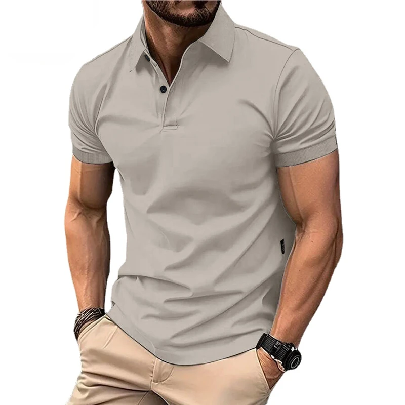 

Men's Polo Shirt Solid Color Short Sleeve Lapel Button Tshirts Casual Streetwear Lightweight Jogging Tops T-shirt Clothing