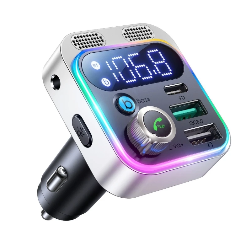 

Bluetooth-compatible FM Transmitter for Car, PD30W & 18W QC3.0 Car MP3 Player Handsfree Calling,2 Drop shipping