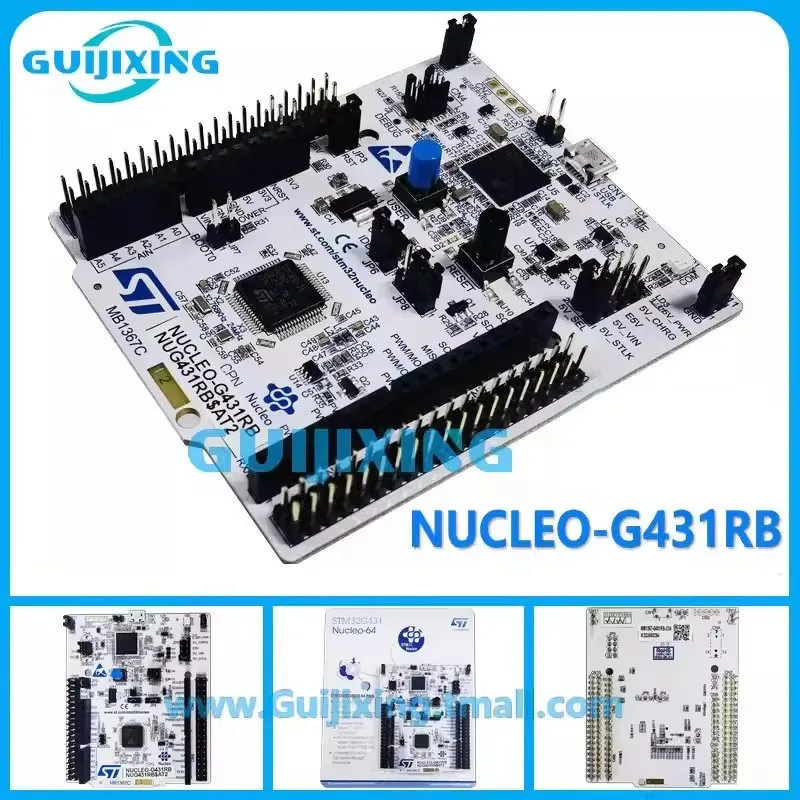 The original stock NUCLEO-G431RB uses the STM32G431RBT6 microcontroller STM32 Nucleo-64 development board