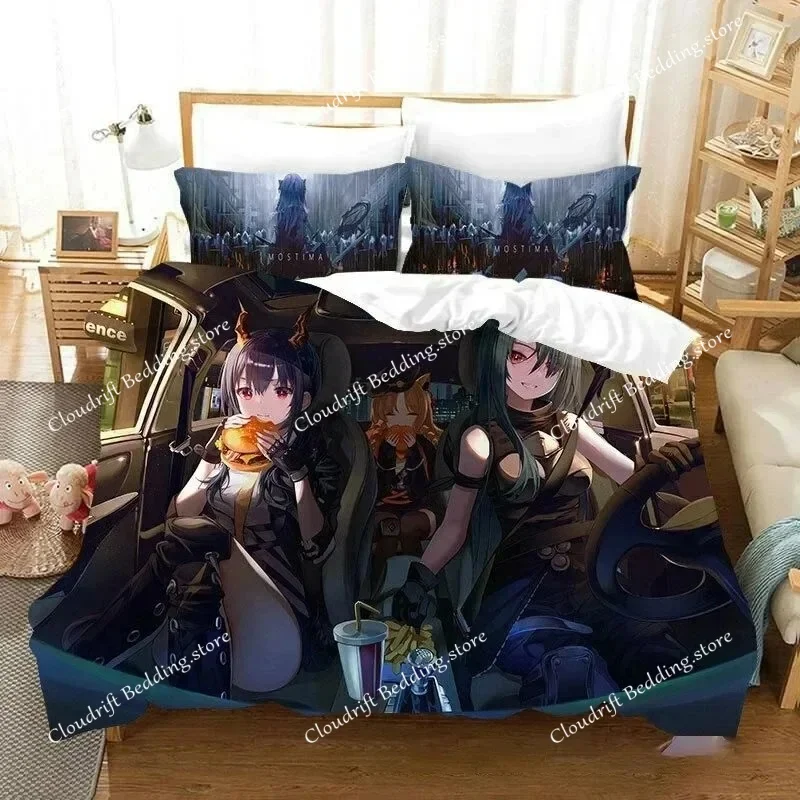 

Anime Game Arknights Bedding Set Boys Girls Twin Queen Size Duvet Cover Pillowcase Bed Boys Adult Fashion Home Textileextile