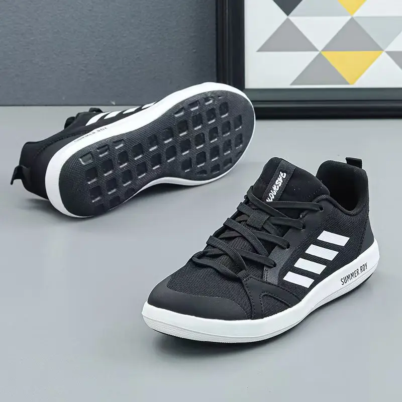 أحذية رياضية كاجوال أصلية للرجال من العلامة التجارية، أحذية جري خارجية كبيرة الحجم قابلة للتنفس مع سطح شبكي منسوج #6