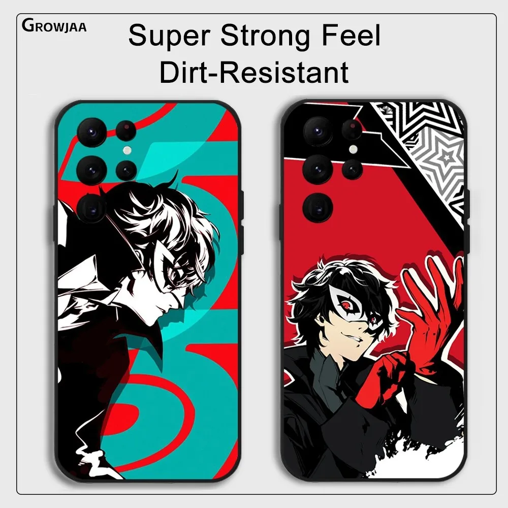 P-Persona 5 Anime Phone Case for Samsung Galaxy S24 Ultra S22 S23 Ultra S21 S20 Protective Silicone Funda