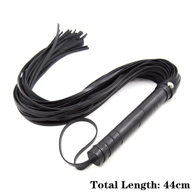 High Quality Faux Leather Pimp Whip flirting PU whip Racing Riding Crop Party Flogger Queen Black Horse Riding Whip Bondage Whip