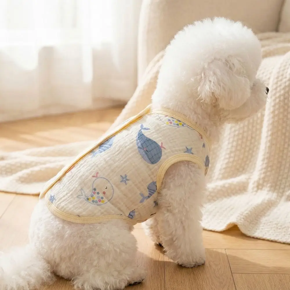 

Comfortable Cartoon Print Dog Vest Cute Lightweight Pet Sleeveless Pullover Cozy Breathable Pet T-shirt Outdoor Activities