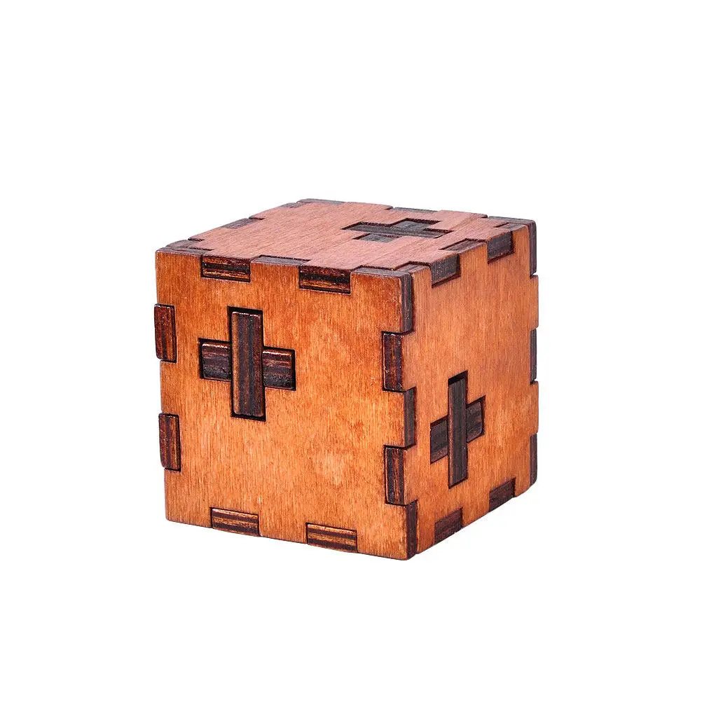 

Wooden Intellectual Puzzle Kongming Cube Fine Crafted Lu Ban Disassemble Reassemble DIY Relaxing
