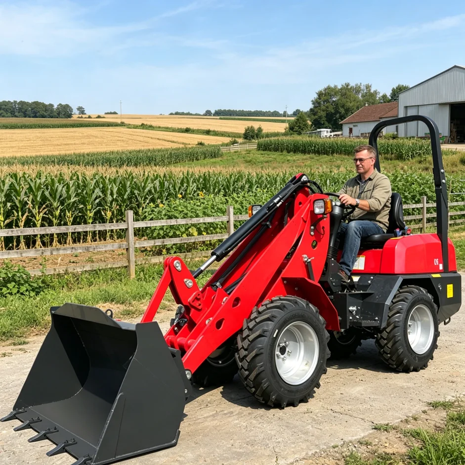 Mini Wheel Loader CE EURO 5 Engine 4x4 Articulated Compact Loader Customizable Farm Construction Use