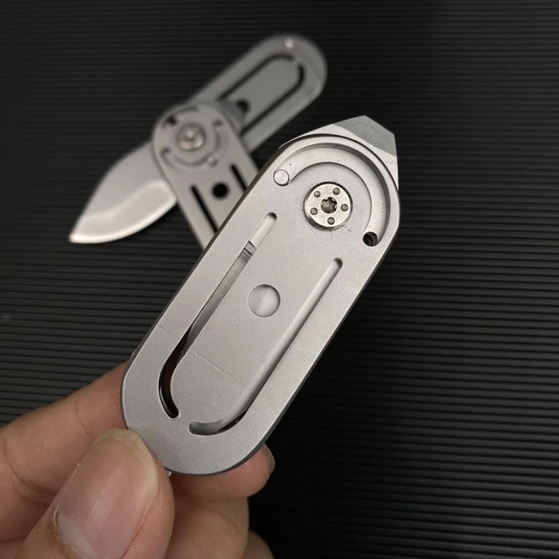 Stainless Steel 360° Rotating Mechanical Folding Knife With Crowbar Unbox Household Fruit Knife Portable Camping Travel Gadge