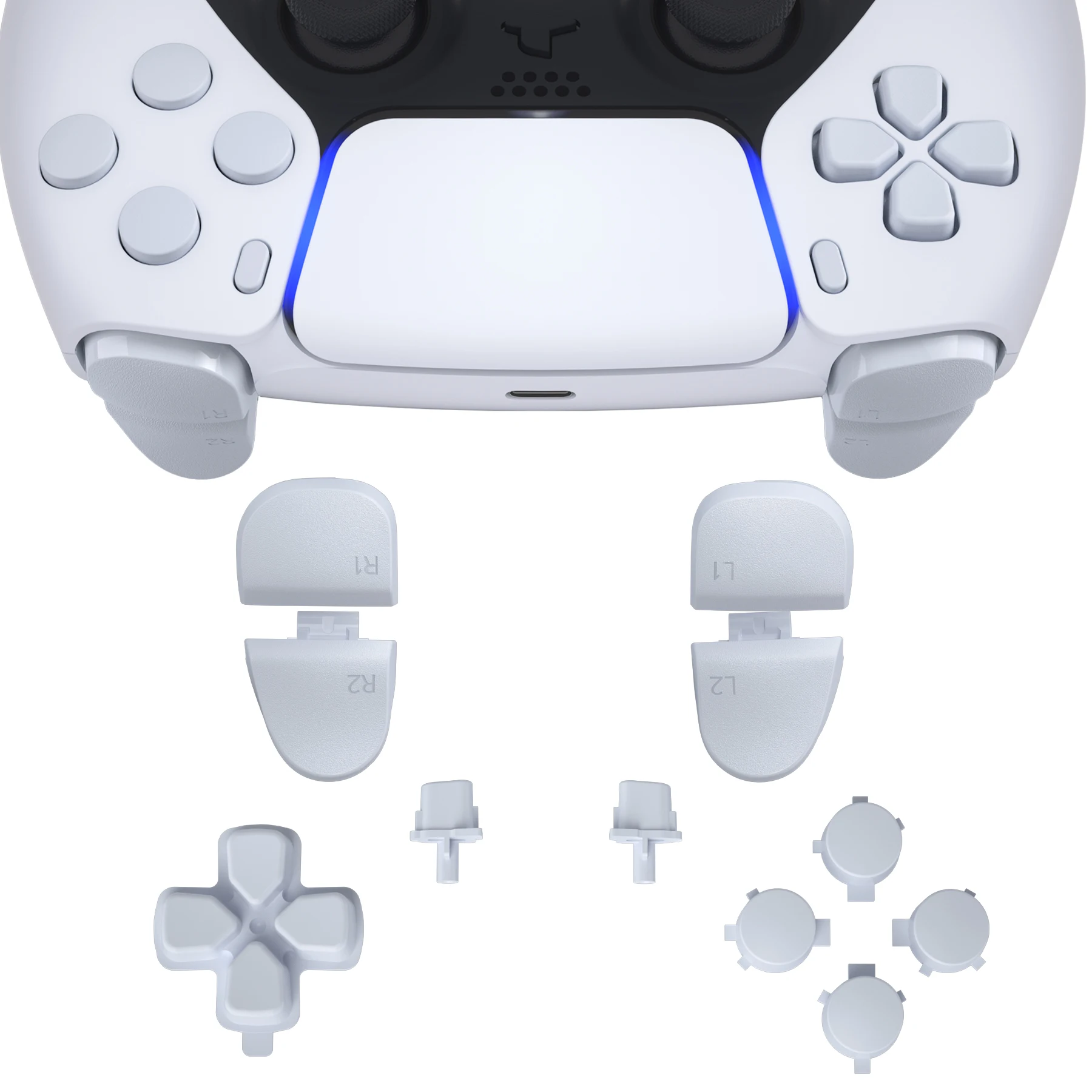 Extreate-مشغلات استبدال أزرار الوجه ، أزرار مجموعة كاملة ، D-pad R1 ، L1 ، R2 ، L2 ، متوافقة مع وحدة تحكم PS4 5 ، 040 ، 050