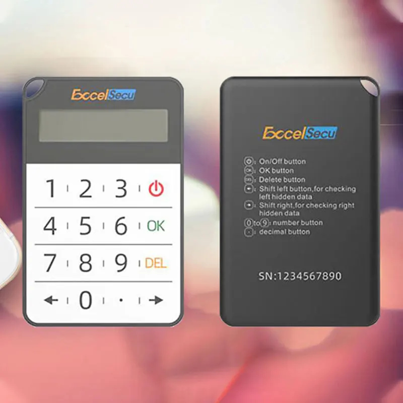 Excelsecu One Time Password Portable And Easy OTP Anthentication Token TOTP/OCRA SHA1/SHA256 Long-life  Hardware PIN Protection