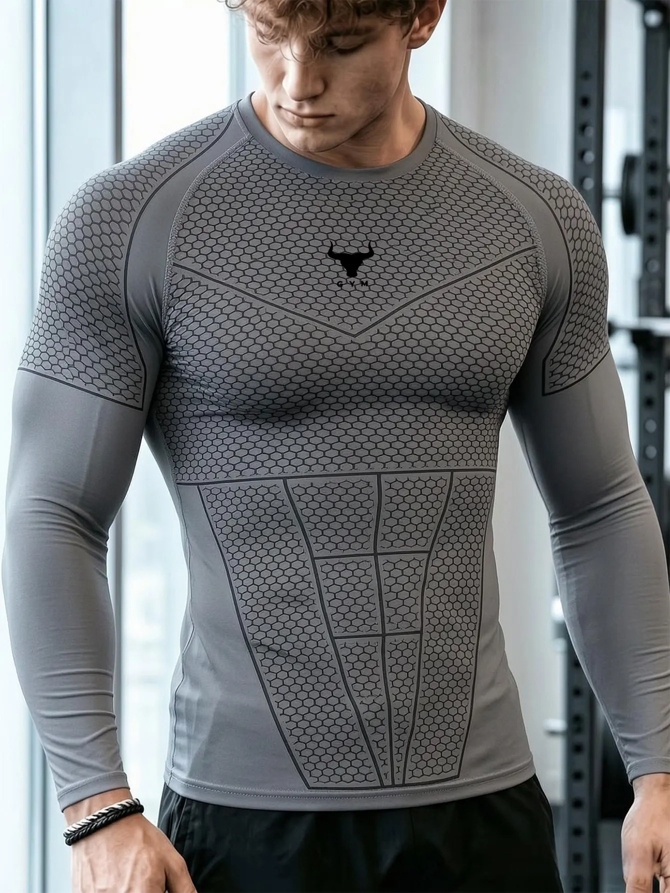 Summer Short Sleeve Compression Shirt Men Sports Top Running T Quick Dry Gym Workout Clothing Sun Protection Long