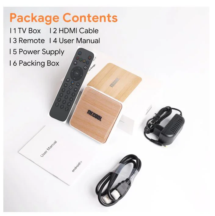 [أصلي] صندوق تلفزيون عالمي MECOOL KM6 Wifi 6 AV1 Google معتمد Android10 4G 64G Amlogic S905X4 1000M LAN BT 5.0 صندوق فك التشفير الذكي