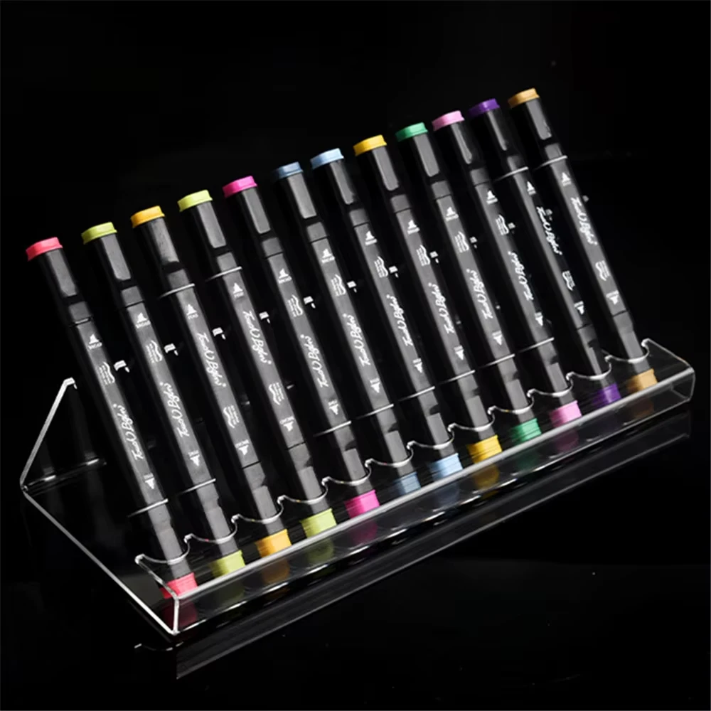 

2 Piece Clear Acrylic Marker Pen Display Multi-Functional Exhibition Stand Marker Pens Brush Pens Organizer Storage