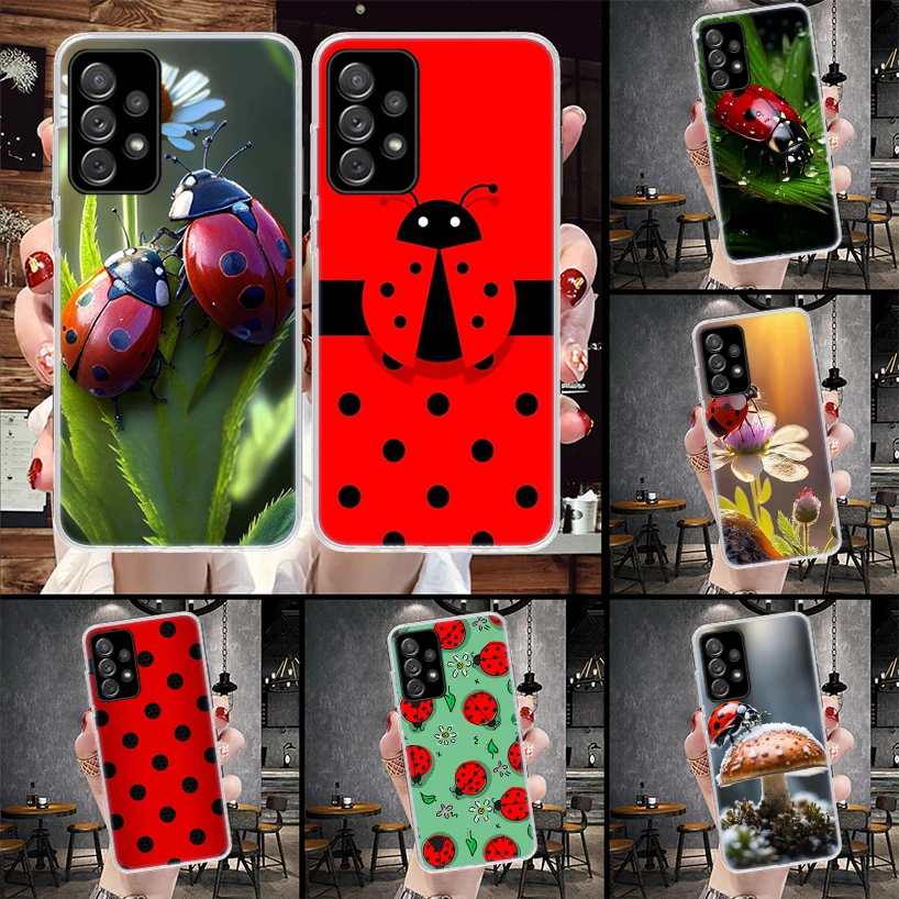 Insect Seven-Star ladybug Phone Case For Samsung Galaxy A55 A54 A53 A52 A15 A14 A13 A12 A35 A34 A33 A32 A25 A24 A23 A22 A04S A03