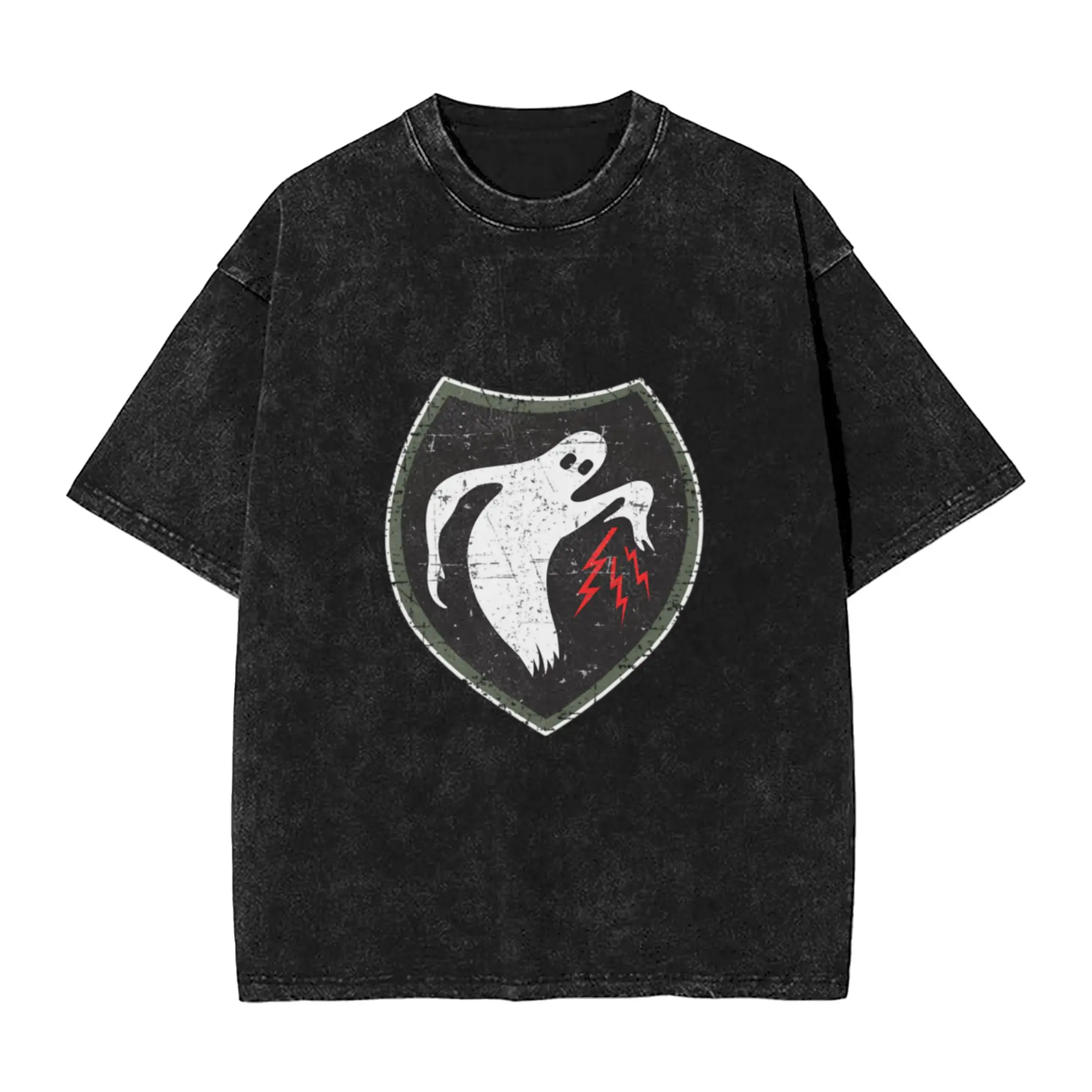US Army - Patton s Ghost Army insignia - WB - Grunge Style Classic Comfort A Vintage Oversized Cotton Unisex T-Shirts