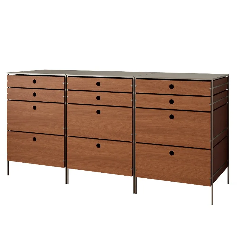 Bauhaus metal home coffee machine cabinet, living room floor-to-ceiling dining side cabinet, stainless steel tea cabinet
