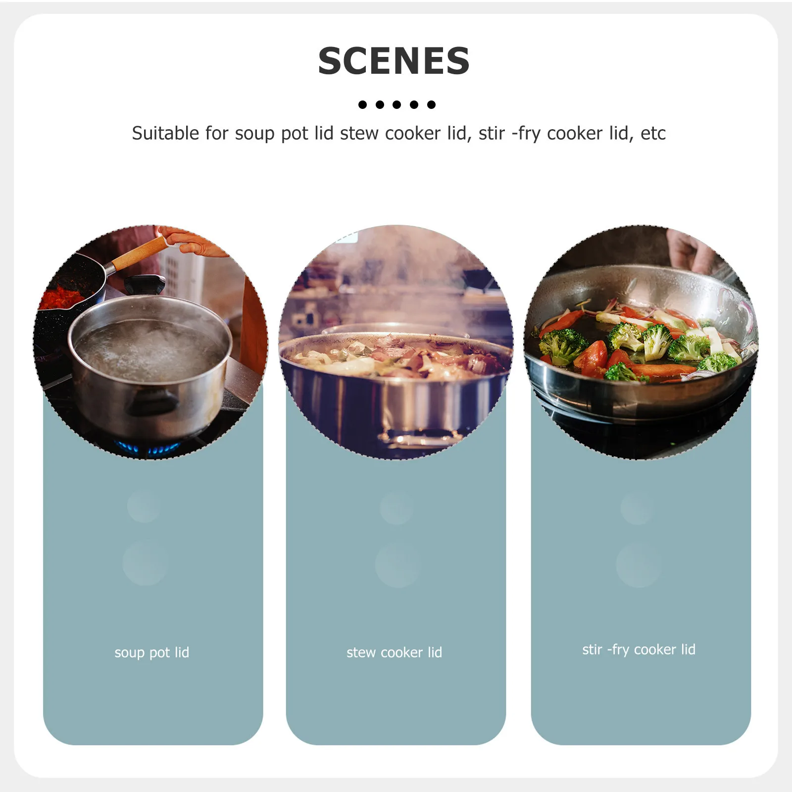 

Anti-Scald Pot Lid Knobs Stainless Steel Wood Replacement Cookware Accessories Universal Heat-Resisting Lid Handles Kitchen