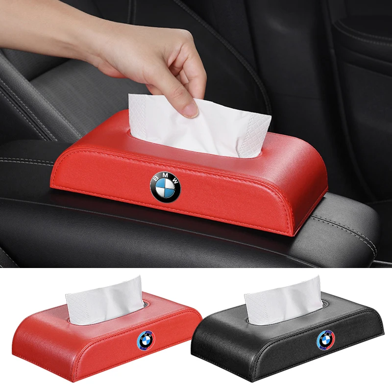 New 3D Leather Tissue Box Drawer Desktop Kitchen Napkin Storage Boxes For BMW 5 6 7 X3 X4 X5 X6 F Series F01 F12 F15 F16 F25 F26