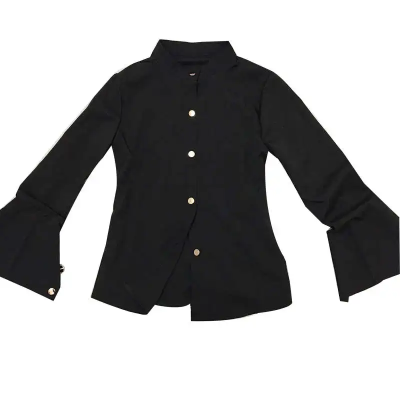 Lange Sve-Bluse für Damen in Übergröße, Irt Street Sle, schmale Passform, Baumwollmischung, Knopfleiste, warm, dünn, Herbst- und Frühlingsfarbenbluse