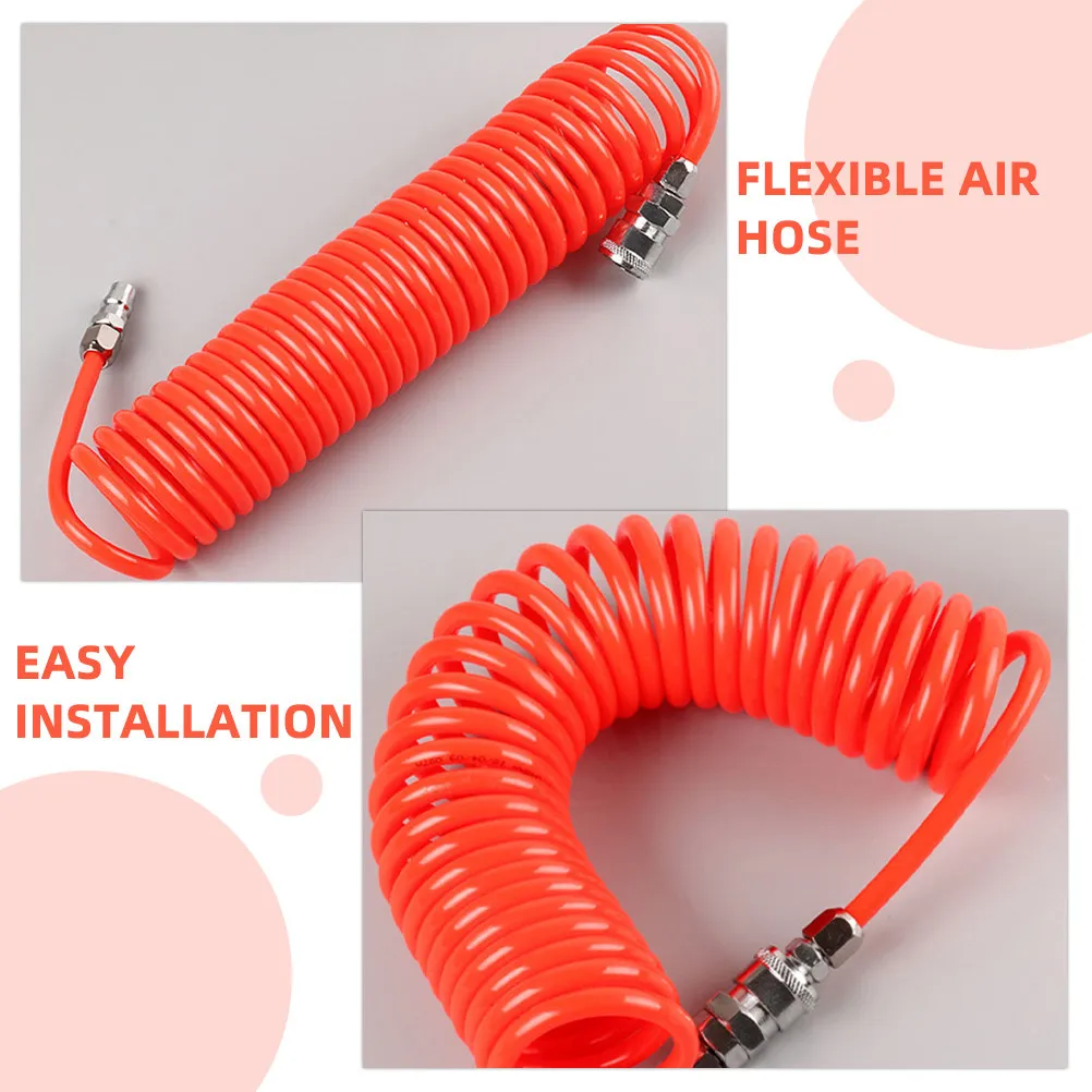 Air Compressor Spring Hose 50Ft Flexible Air Tube Replacement High Pressure Resistant for Workshop Use Easy Installation - view 6