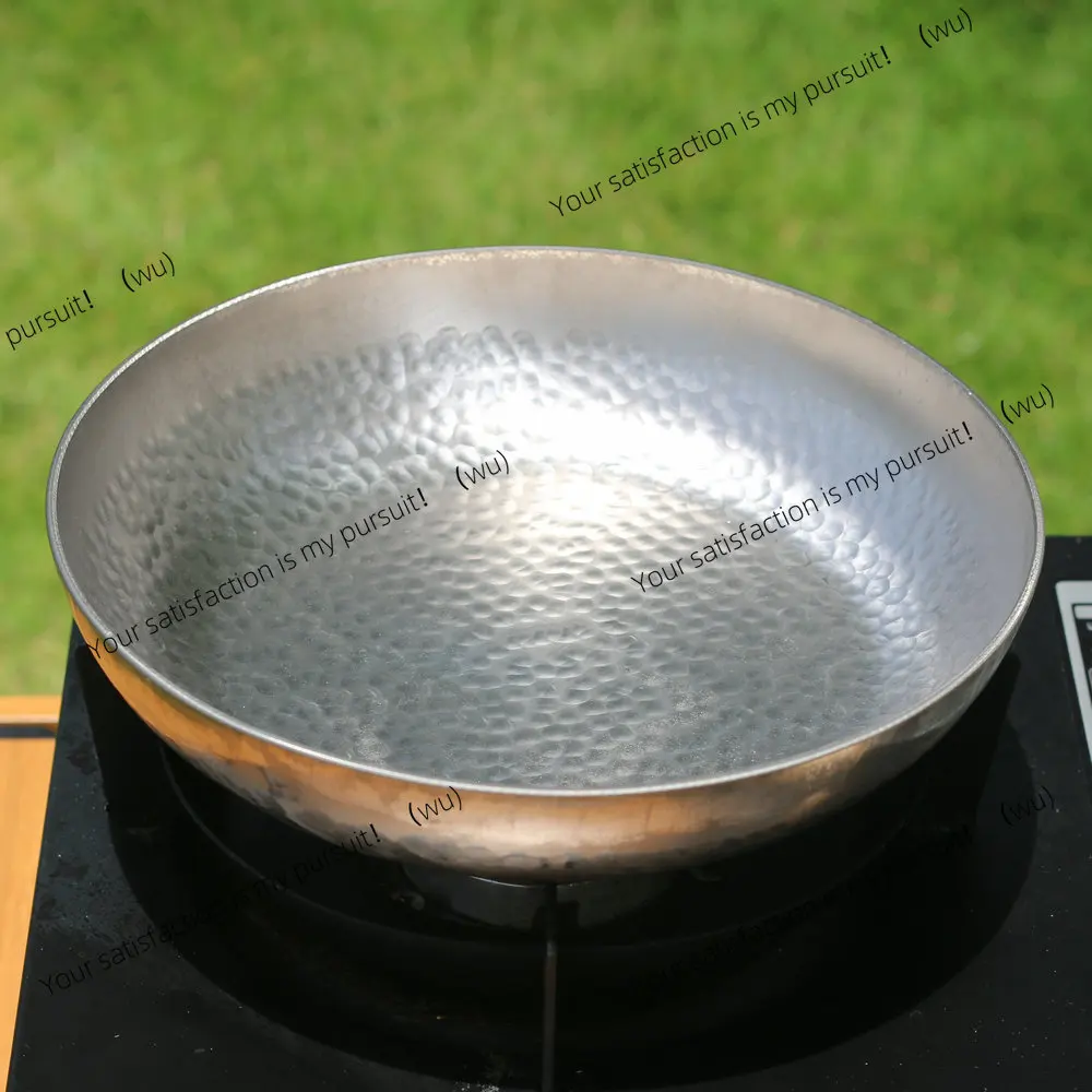 Storm stove exclusive outdoor frying pan, uncoated hand-hammered non-stick pan, pure titanium