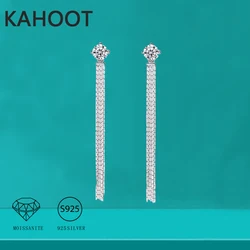 925 sterling silver 1 carat moissanite temperament long tassel earrings for women light luxury high-end earrings